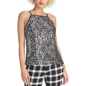 Rachel Rachel Roy Printed Mesh-Trim Top